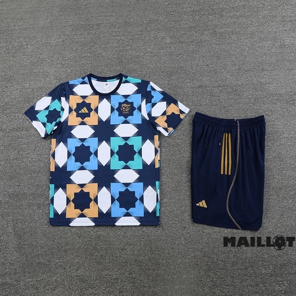 Foot Maillot Pas Cher Entrainement Ensemble Complet Algérie Enfant 2022 Jaune Bleu