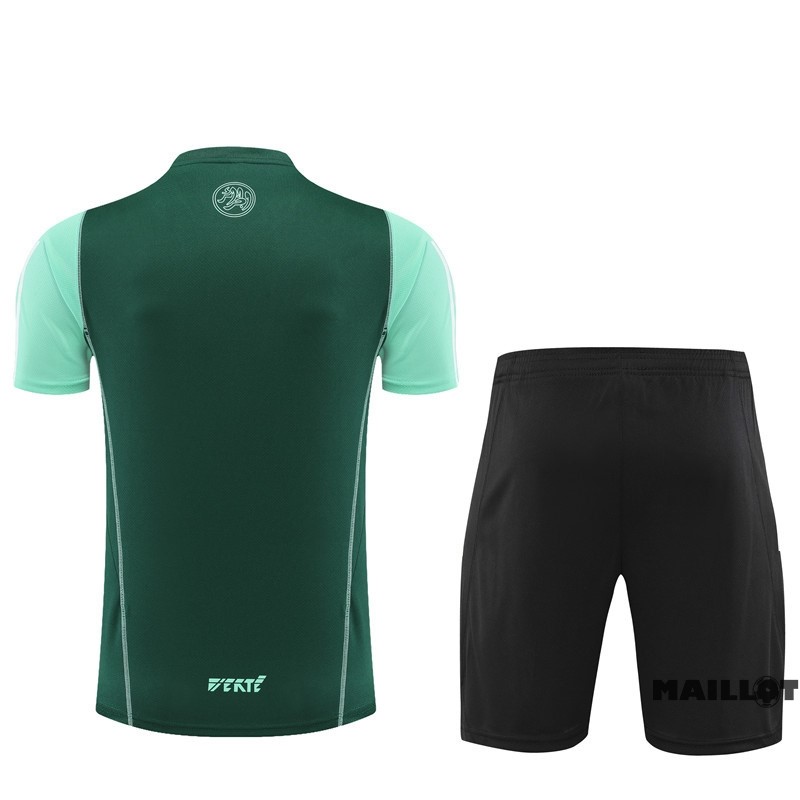 Foot Maillot Pas Cher Entrainement Ensemble Complet Algérie Enfant 2023 Vert Noir