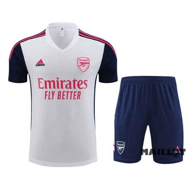 Foot Maillot Pas Cher Entrainement Ensemble Complet Arsenal 2022 2023 Blanc Bleu Marine