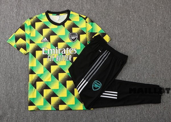 Foot Maillot Pas Cher Entrainement Ensemble Complet Arsenal 2022 2023 Vert Jaune Noir