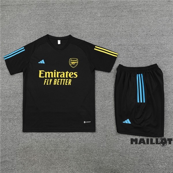 Foot Maillot Pas Cher Entrainement Ensemble Complet Arsenal 2023 2024 Noir Jaune