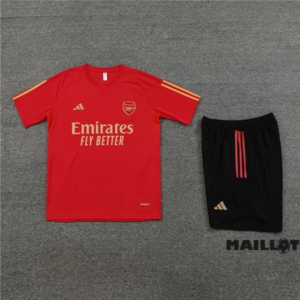 Foot Maillot Pas Cher Entrainement Ensemble Complet Arsenal 2023 2024 Rouge Noir