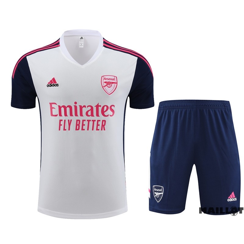 Foot Maillot Pas Cher Entrainement Ensemble Complet Arsenal Enfant 2022 2023 Blanc Bleu Marine