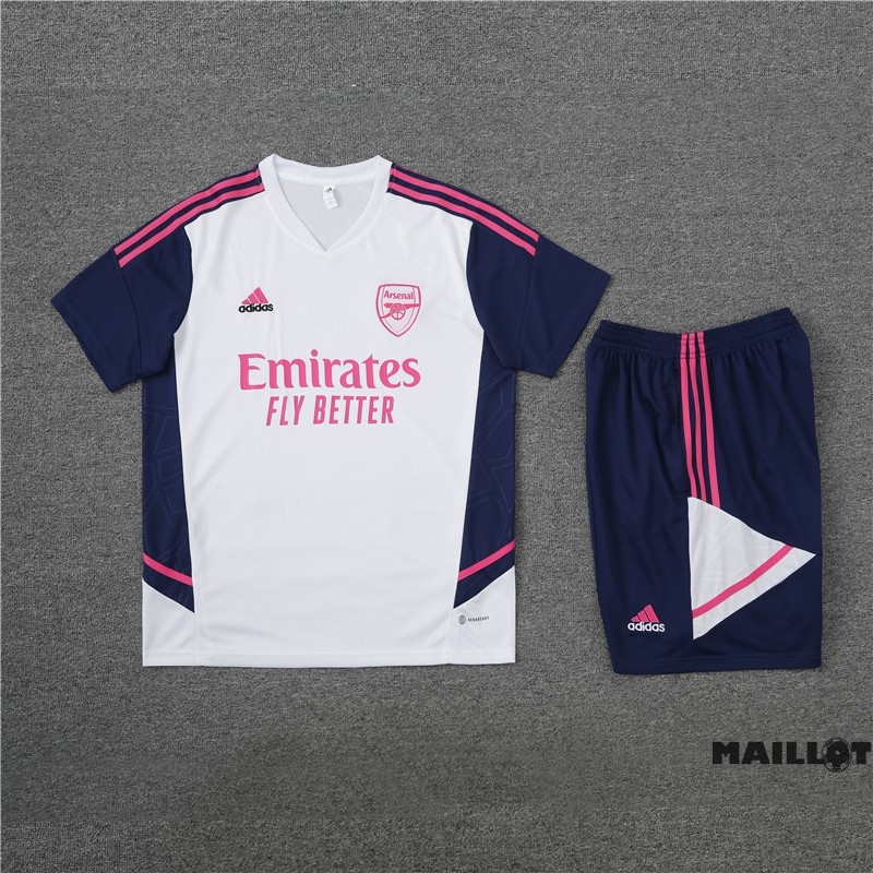 Foot Maillot Pas Cher Entrainement Ensemble Complet Arsenal Enfant 2022 2023 Blanc Bleu Marine