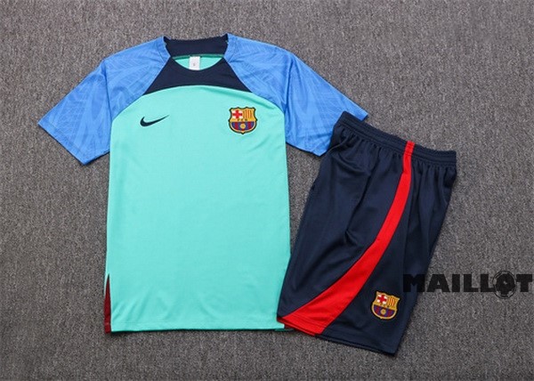 Foot Maillot Pas Cher Entrainement Ensemble Complet Barcelona 2022 2023 Bleu Vert