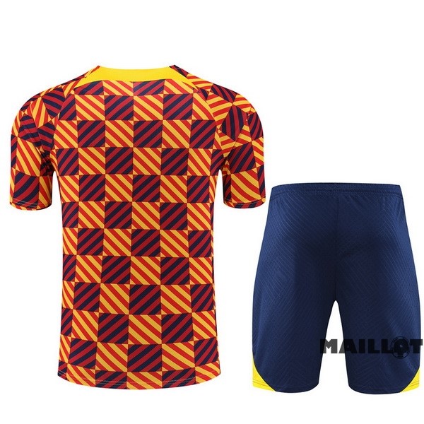 Foot Maillot Pas Cher Entrainement Ensemble Complet Barcelona 2023 2024 Orange Bleu