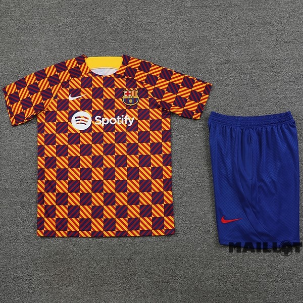 Foot Maillot Pas Cher Entrainement Ensemble Complet Barcelona 2023 2024 Orange I Bleu
