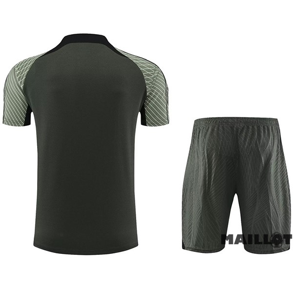 Foot Maillot Pas Cher Entrainement Ensemble Complet Barcelona 2023 2024 Vert Marine