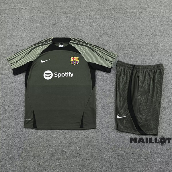 Foot Maillot Pas Cher Entrainement Ensemble Complet Barcelona 2023 2024 Vert Marine