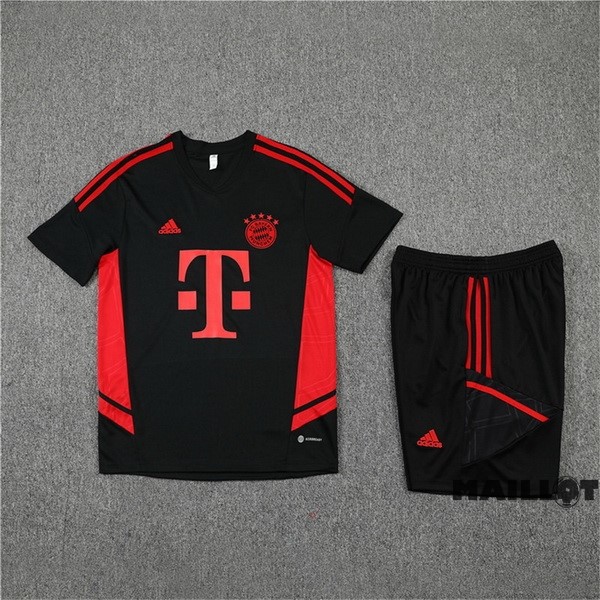 Foot Maillot Pas Cher Entrainement Ensemble Complet Bayern Múnich 2022 2023 Noir II Rouge