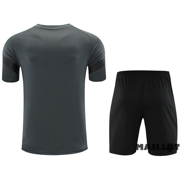 Foot Maillot Pas Cher Entrainement Ensemble Complet Borussia Dortmund 2022 2023 Gris II Noir