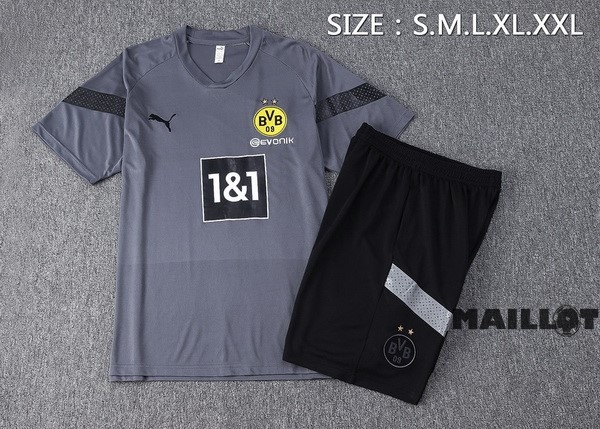 Foot Maillot Pas Cher Entrainement Ensemble Complet Borussia Dortmund 2022 2023 Gris I Noir