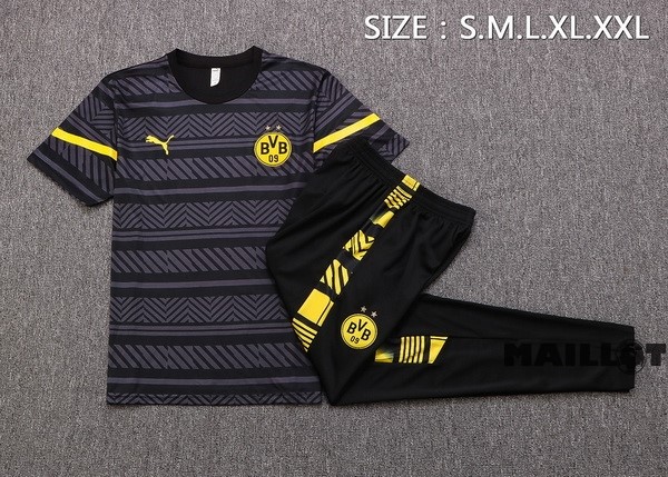Foot Maillot Pas Cher Entrainement Ensemble Complet Borussia Dortmund 2022 2023 Gris Noir