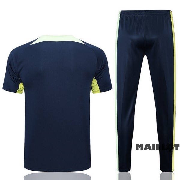 Foot Maillot Pas Cher Entrainement Ensemble Complet Brésil 2023 Bleu Marine I Vert