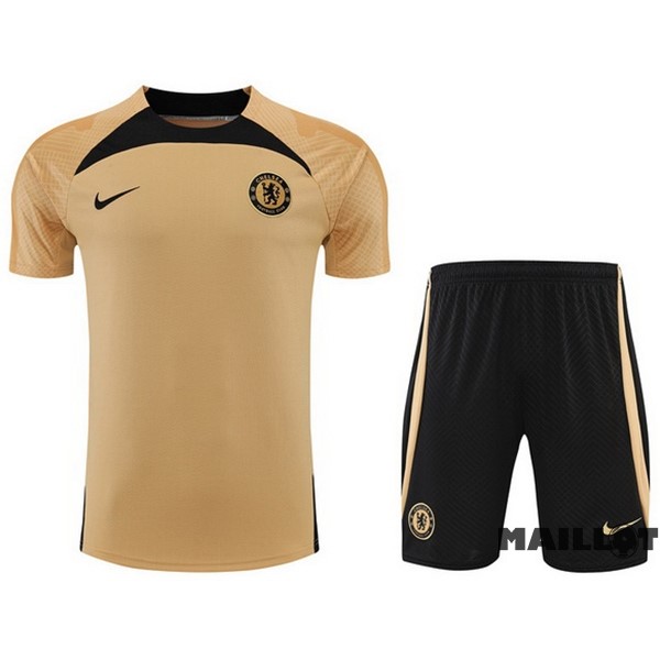 Foot Maillot Pas Cher Entrainement Ensemble Complet Chelsea 2022 2023 Jaune Noir