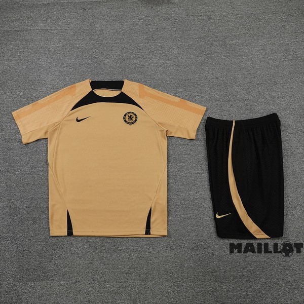 Foot Maillot Pas Cher Entrainement Ensemble Complet Chelsea 2022 2023 Jaune Noir