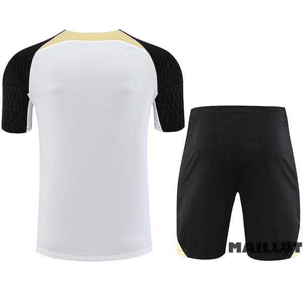 Foot Maillot Pas Cher Entrainement Ensemble Complet Chelsea 2023 2024 Blanc Noir Jaune