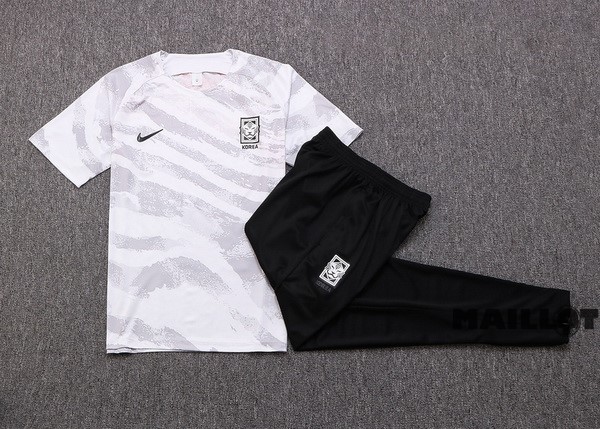 Foot Maillot Pas Cher Entrainement Ensemble Complet Corée 2022 Blanc