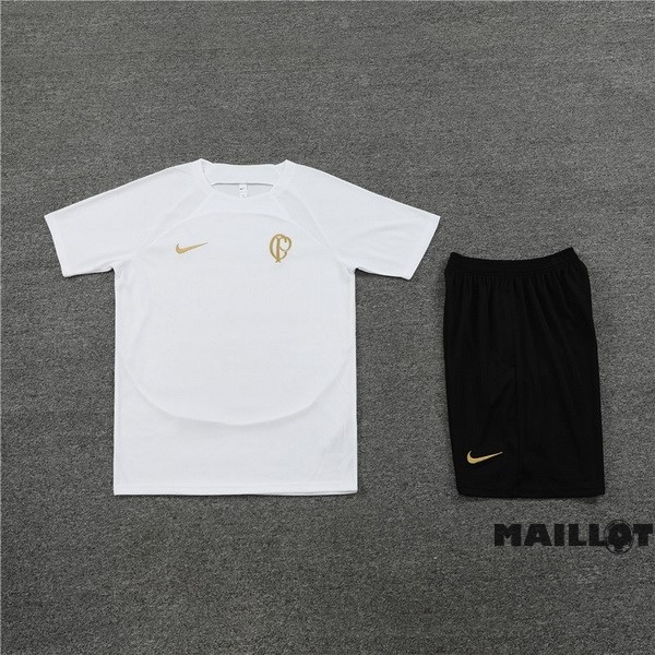 Foot Maillot Pas Cher Entrainement Ensemble Complet Corinthians Paulista 2023 2024 Blanc I Noir