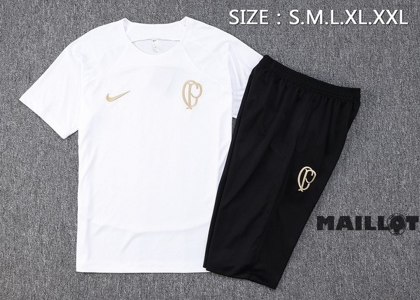 Foot Maillot Pas Cher Entrainement Ensemble Complet Corinthians Paulista 2023 2024 Blanc Noir