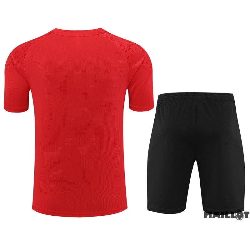 Foot Maillot Pas Cher Entrainement Ensemble Complet Enfant AC Milan 2023 2024 Rouge Noir