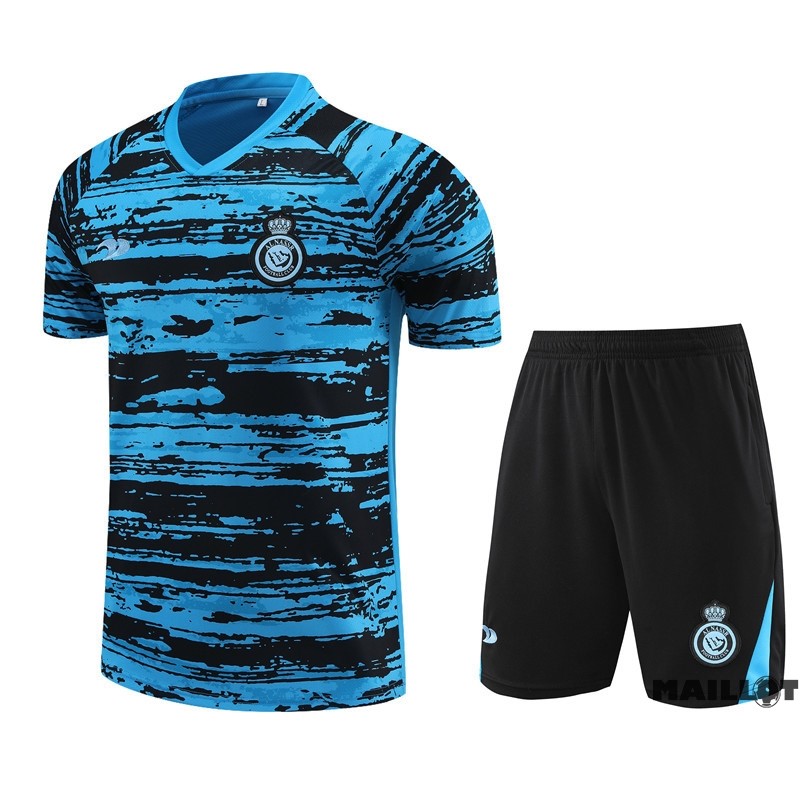 Foot Maillot Pas Cher Entrainement Ensemble Complet Enfant Al Nassr 2022 2023 Bleu Noir
