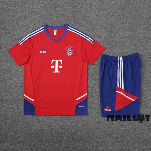 Foot Maillot Pas Cher Entrainement Ensemble Complet Enfant Bayern Múnich 2022 2023 Rouge Bleu