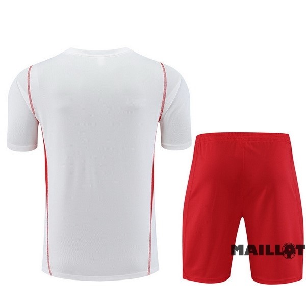 Foot Maillot Pas Cher Entrainement Ensemble Complet Enfant Flamengo 2023 2024 Blanc Rouge