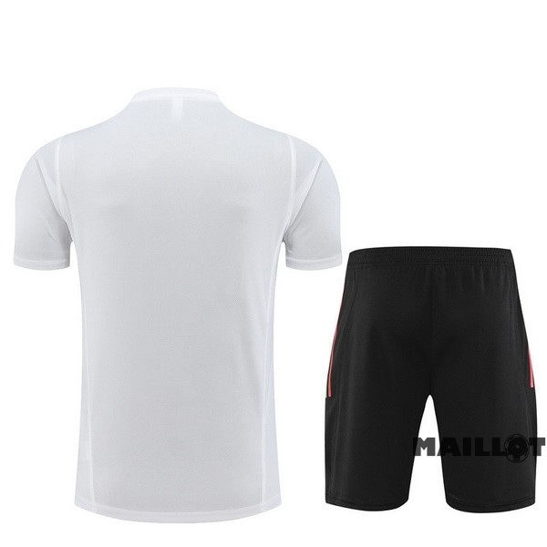 Foot Maillot Pas Cher Entrainement Ensemble Complet Enfant Manchester United 2022 2023 Blanc Noir