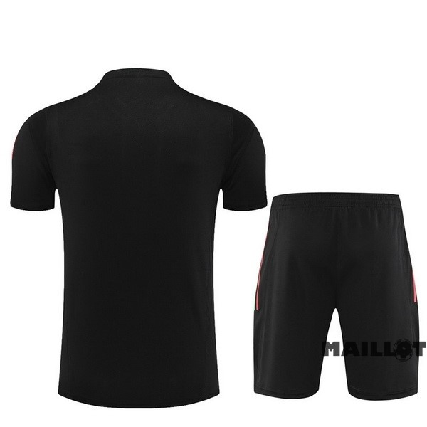 Foot Maillot Pas Cher Entrainement Ensemble Complet Enfant Manchester United 2022 2023 Noir Rouge
