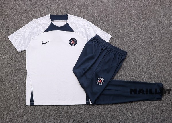 Foot Maillot Pas Cher Entrainement Ensemble Complet Enfant Paris Saint Germain 2022 2023 Blanc I Bleu