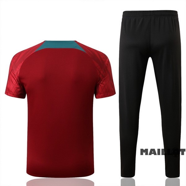 Foot Maillot Pas Cher Entrainement Ensemble Complet Enfant Portugal 2022 Rouge Vert Noir