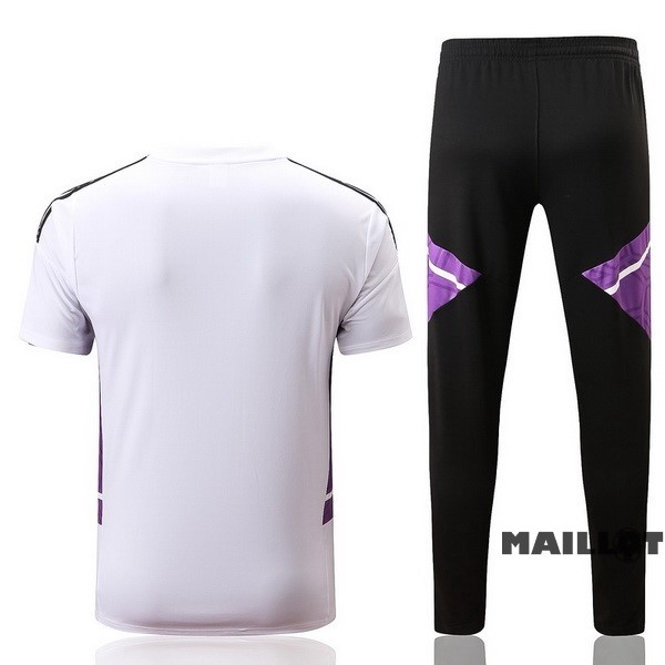 Foot Maillot Pas Cher Entrainement Ensemble Complet Enfant Real Madrid 2022 2023 Blanc Noir Purpura