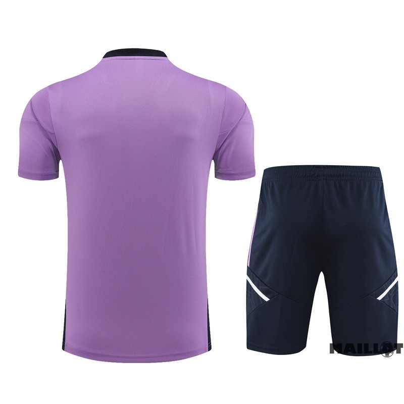 Foot Maillot Pas Cher Entrainement Ensemble Complet Enfant Real Madrid 2022 2023 Purpura Noir