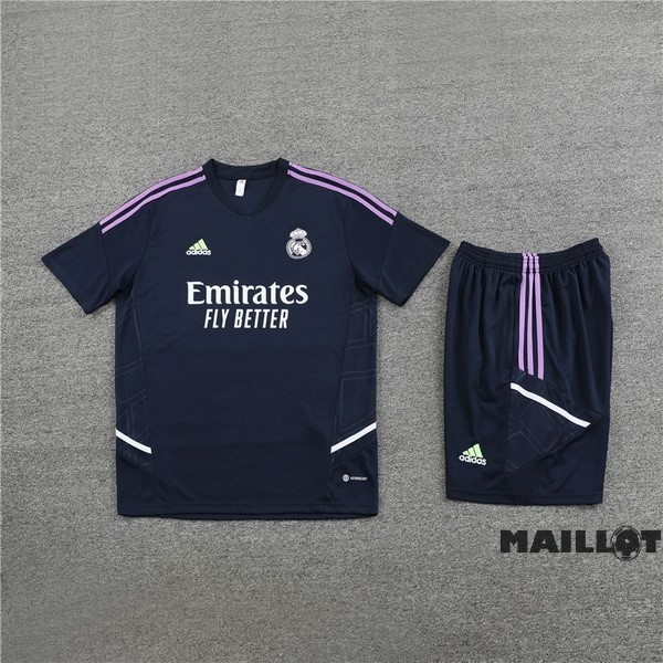 Foot Maillot Pas Cher Entrainement Ensemble Complet Enfant Real Madrid 2023 2024 Bleu Marine
