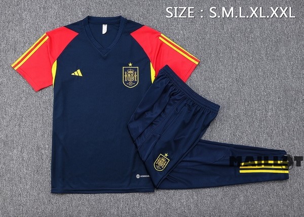 Foot Maillot Pas Cher Entrainement Ensemble Complet Espagne 2023 Bleu