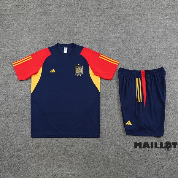 Foot Maillot Pas Cher Entrainement Ensemble Complet Espagne 2023 Bleu Jaune Rouge