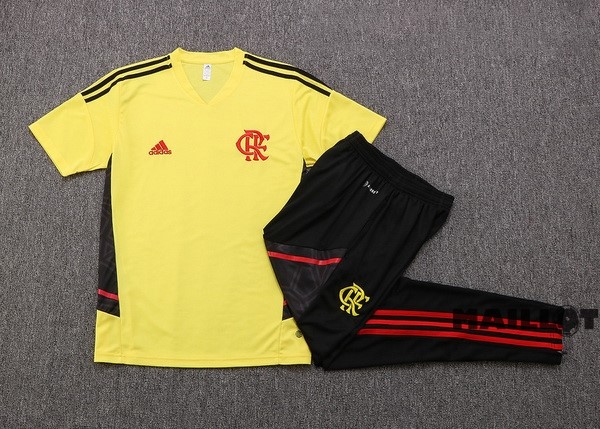 Foot Maillot Pas Cher Entrainement Ensemble Complet Flamengo 2022 2023 Jaune Noir