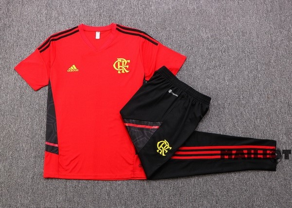 Foot Maillot Pas Cher Entrainement Ensemble Complet Flamengo 2022 2023 Rouge Noir