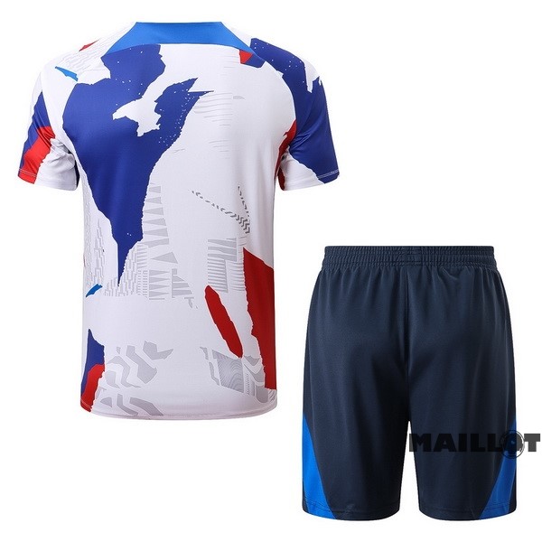 Foot Maillot Pas Cher Entrainement Ensemble Complet France 2022 Blanc Bleu