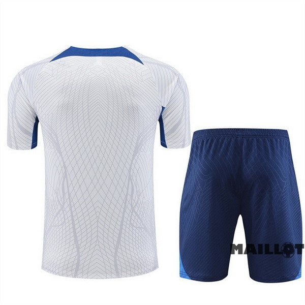 Foot Maillot Pas Cher Entrainement Ensemble Complet France 2022 Blanc II Bleu