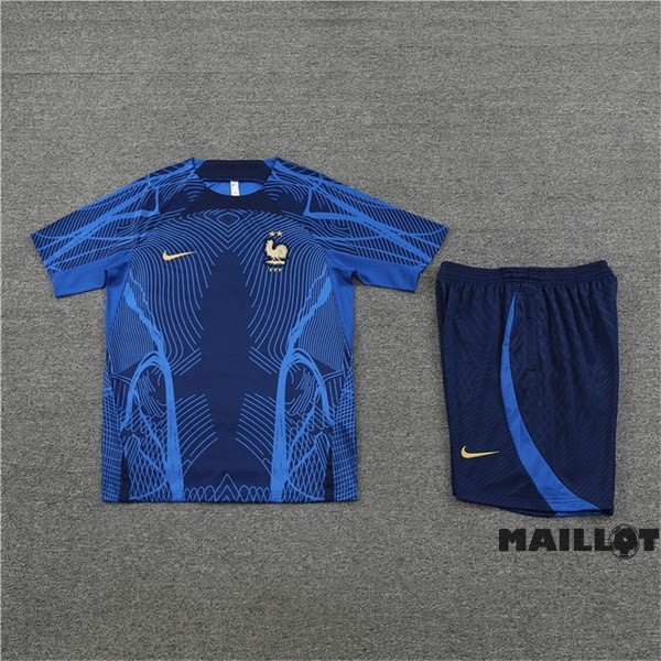 Foot Maillot Pas Cher Entrainement Ensemble Complet France 2022 Bleu II Marine