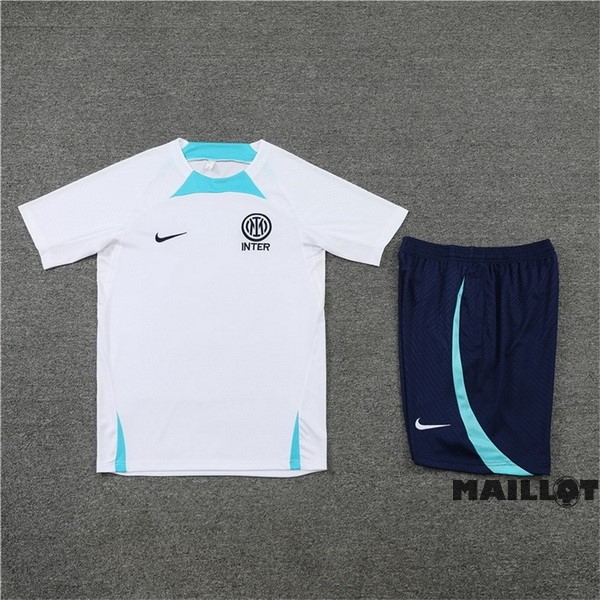 Foot Maillot Pas Cher Entrainement Ensemble Complet Inter Milán 2022 2023 Blanc Bleu