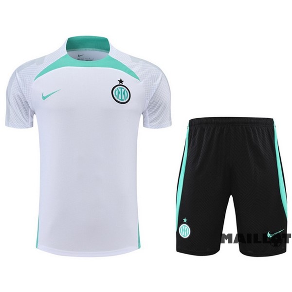 Foot Maillot Pas Cher Entrainement Ensemble Complet Inter Milán 2022 2023 Blanc Vert