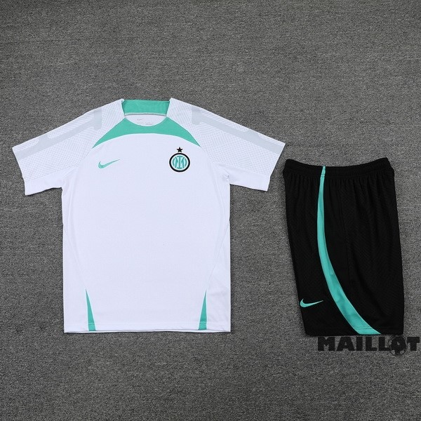 Foot Maillot Pas Cher Entrainement Ensemble Complet Inter Milán 2022 2023 Blanc Vert