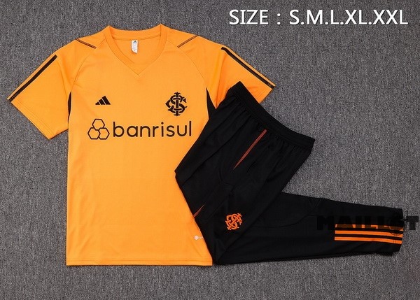 Foot Maillot Pas Cher Entrainement Ensemble Complet Internacional 2023 2024 Orange Noir
