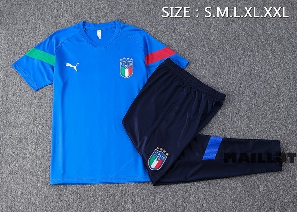 Foot Maillot Pas Cher Entrainement Ensemble Complet Italie 2022 Bleu II Vert