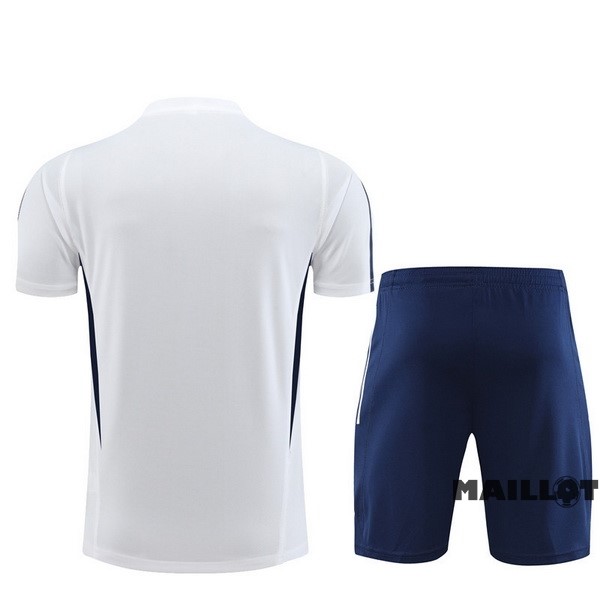 Foot Maillot Pas Cher Entrainement Ensemble Complet Italie 2023 Blanc Bleu Marine
