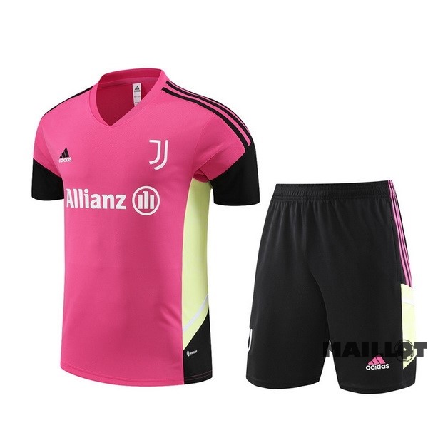 Foot Maillot Pas Cher Entrainement Ensemble Complet Juventus 2023 2024 Rose Noir