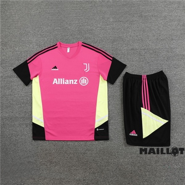 Foot Maillot Pas Cher Entrainement Ensemble Complet Juventus 2023 2024 Rose Noir